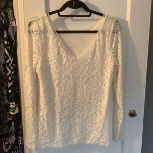 White House Black Market Lace Top, Medium
